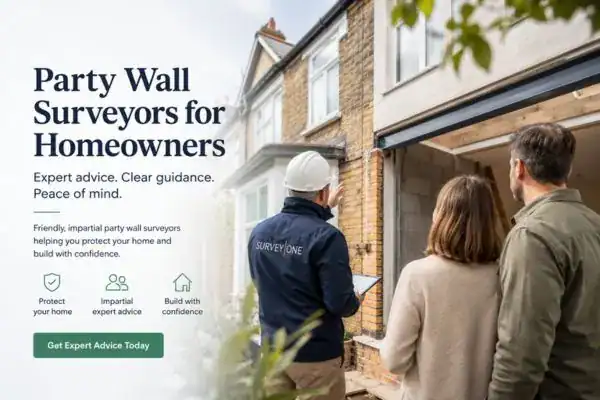 Image of couple with Party wall survey from Survey One Windsor